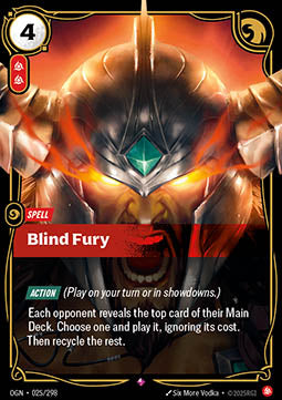 Blind Fury OGN-025 Rare Excellent Englisch Foil