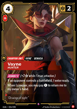 Vayne, Hunter OGN-035 Rare Near Mint Englisch Foil