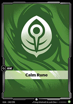 Calm Rune (V.1) OGN-042 Common Near Mint Englisch
