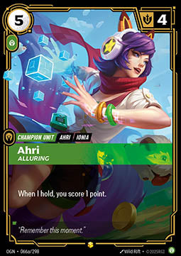 Ahri, Alluring (V.2) OGN-066a Showcase Near Mint Englisch Foil