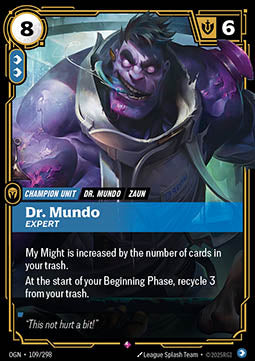 Dr. Mundo, Expert OGN-109 Rare Excellent Englisch Foil