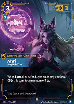 Ahri, Inquisitive (V.2) OGN-119a Showcase Near Mint Englisch Foil