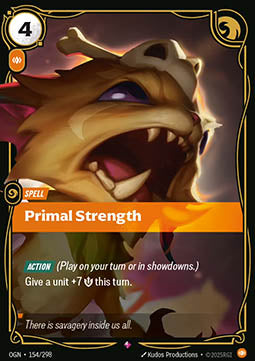 Primal Strength OGN-154 Rare Excellent Englisch Foil