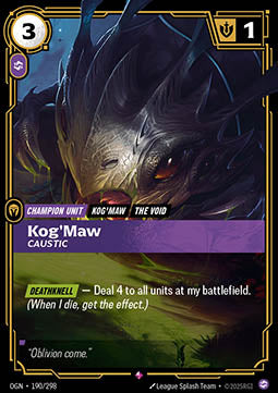 Kog'Maw, Caustic OGN-190 Rare Boosterfrisch Englisch Foil