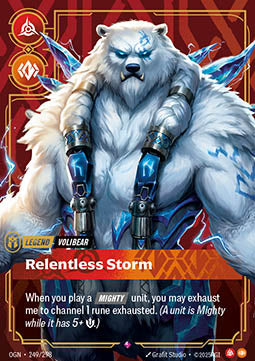 Volibear, Relentless Storm OGN-249 Rare Near Mint Englisch Foil