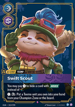 Teemo, Swift Scout OGN-263 Rare Boosterfrisch Englisch Foil