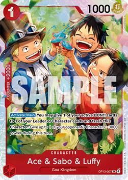 Ace & Sabo & Luffy (OP13-007) (V.1) OP13 Super Rare Excellent Englisch