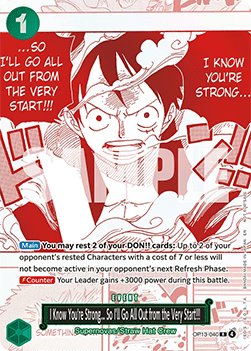 I Know You're Strong... So I'll Go All Out from the Very Start!!! (OP13-040) (V.1) UP Rare Boosterfrisch Englisch