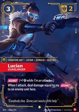 Lucian, Gunslinger (V.2) SFD-028a Showcase Near Mint Englisch Foil