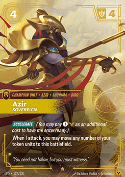 Azir, Sovereign (V.1) SFD-177 Epic Near Mint Englisch Foil