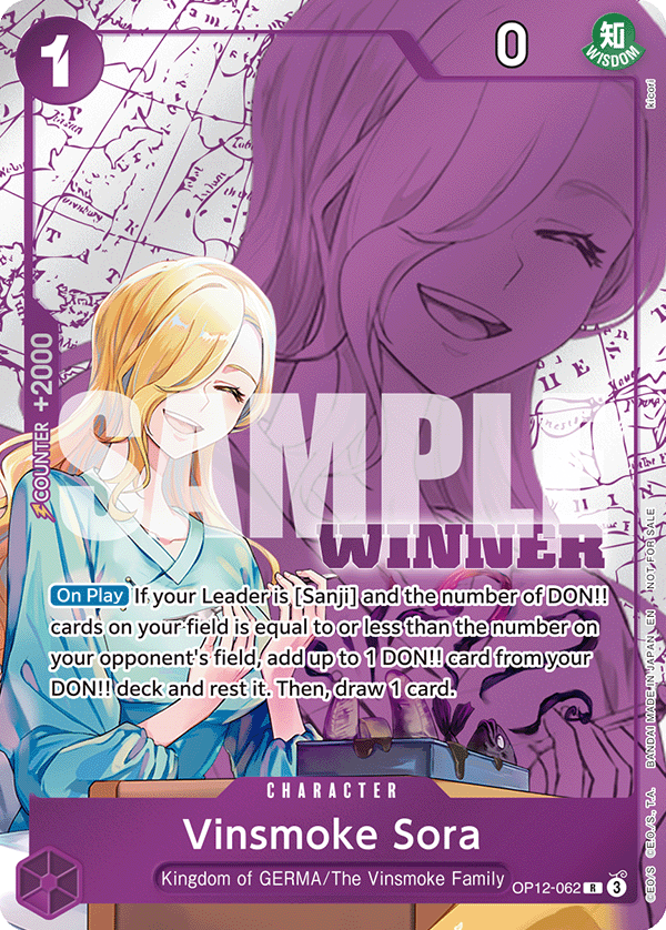 Vinsmoke Sora (OP12-062) (V.2) UP Rare Boosterfrisch Englisch