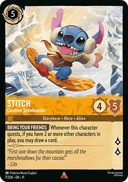 Stitch - Sorgloser Snowboarder 11WSP-7 Rare Near Mint Deutsch Foil