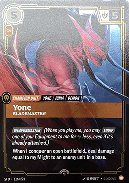 Yone, Blademaster SFDX-116 Rare Near Mint Englisch Foil