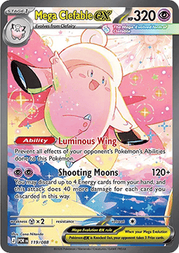 Mega Clefable ex POR-119 Special Illustration Rare Mint Englisch