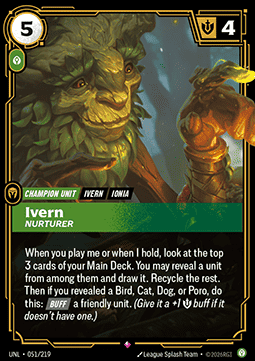 Ivern, Nurturer (V.1) UNL-051 Rare NM Englisch Foil