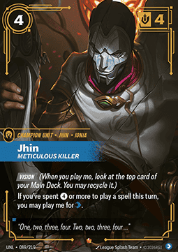 Jhin, Meticulous Killer (V.1) UNL-089 Epic NM Englisch Foil