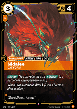 Nidalee, Cat Form UNL-114 Rare NM Englisch Foil