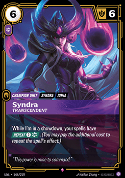 Syndra, Transcendent UNL-146 Rare Near Mint Englisch Foil