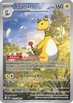 Ampharos CRI-090 Illustration Rare Near Mint Englisch