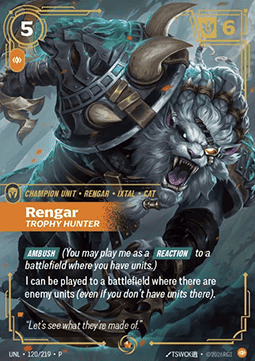 Rengar, Trophy Hunter (V.1) UNLX-120 Epic Near Mint Englisch Foil