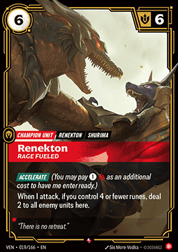 Renekton, Rage Fueled (V.1) VEN-019 Rare NM Englisch Foil