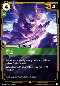 Akali, Silent (V.2) VEN-038a Showcase Near Mint Englisch Foil