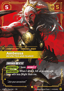 Ambessa, Respected and Feared (V.2) VEN-136a Showcase NM Englisch Foil