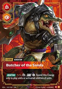 Renekton, Butcher of the Sands (V.1) VEN-141 Rare Near Mint Englisch Foil