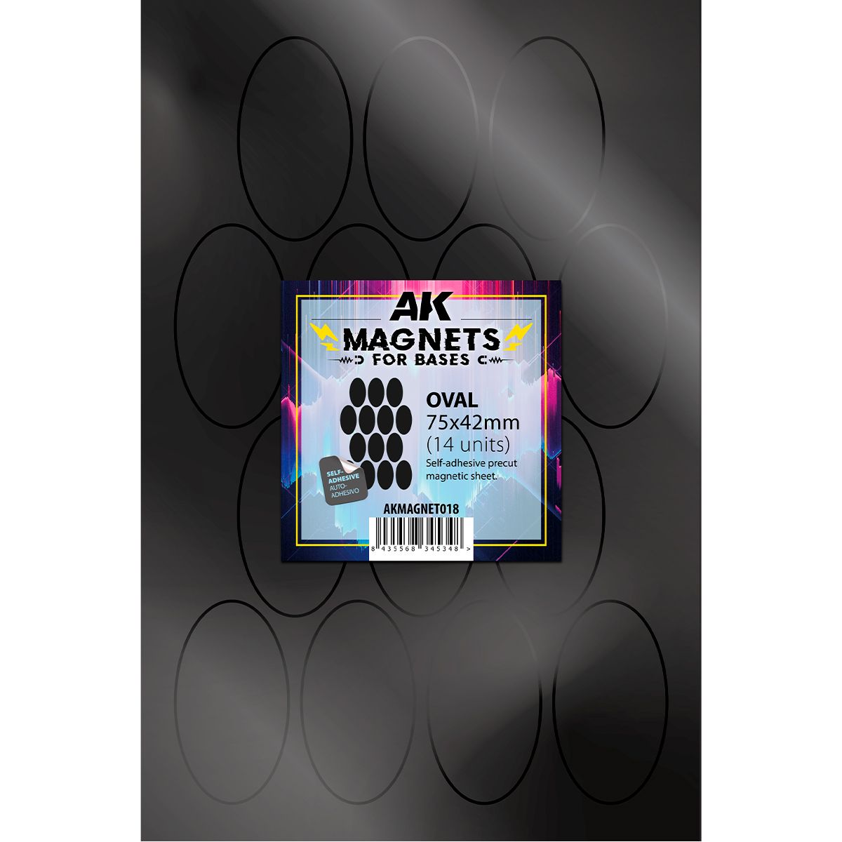 AK Interactive Magnets for Bases OVAL 75 X 42 - 14 unid