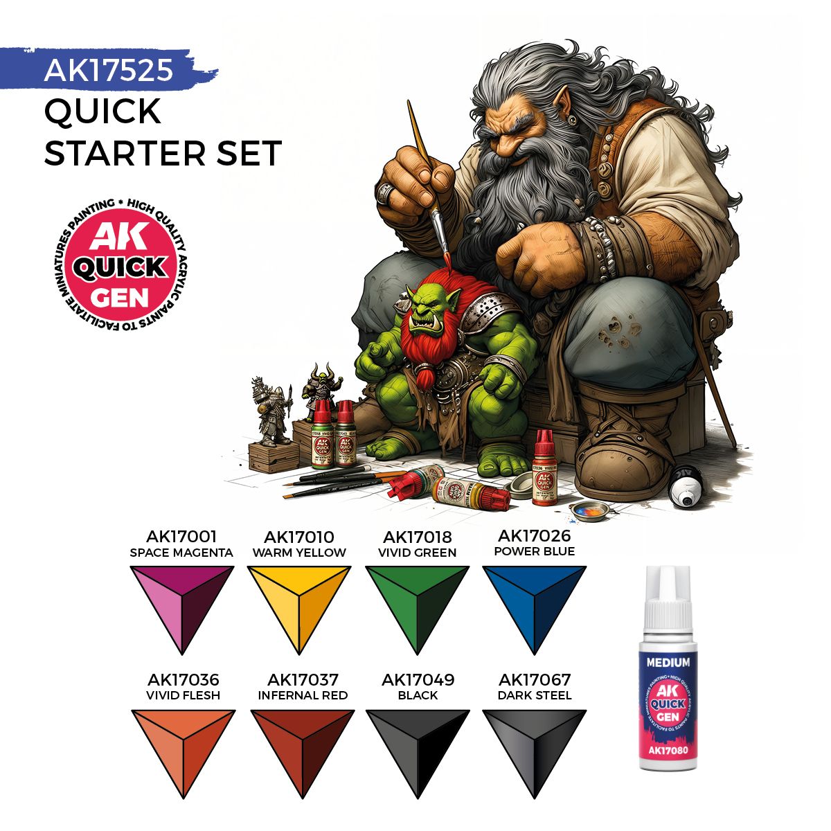AK Interactive QUICK GEN Quick Starter Set (1 Brush)