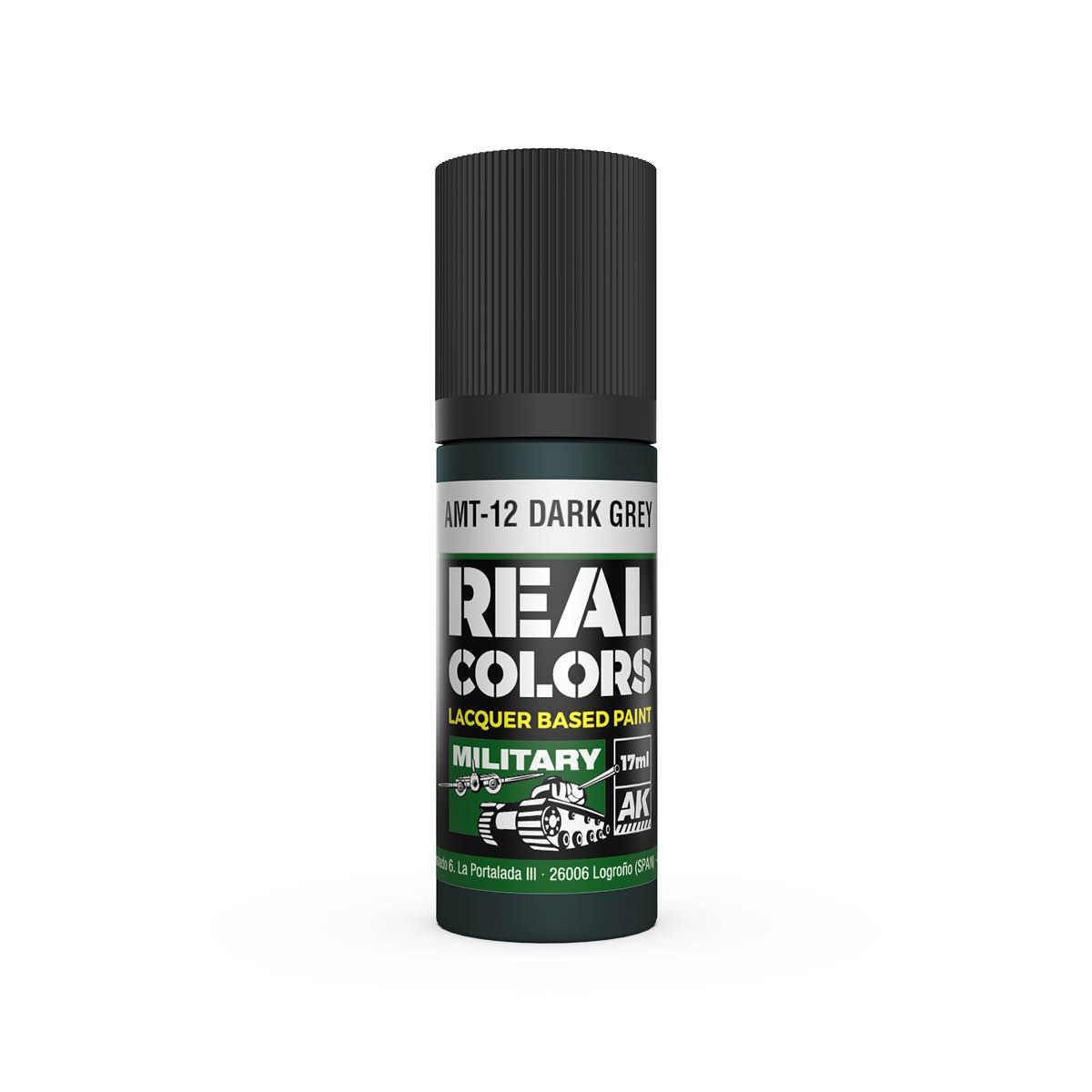 AK Interactive REAL COLORS Amt-12 Dark Grey 17 ml.