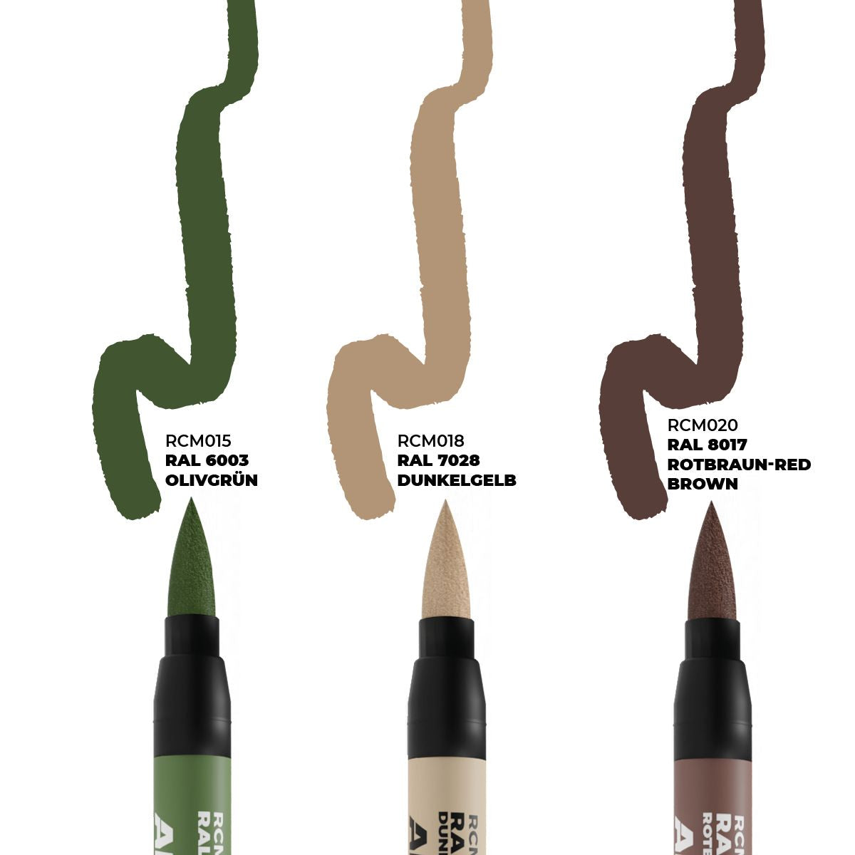 AK Interactive REAL COLORS MARKERS Set Late German Afv Camo Colors - Set 3 Real Colors Markers