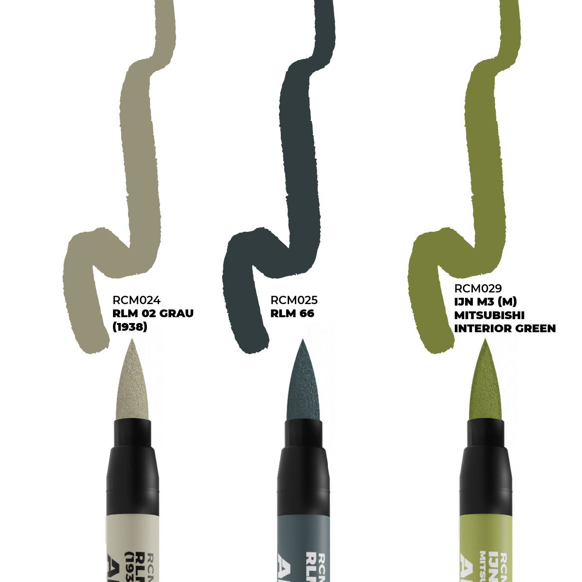 AK Interactive REAL COLORS MARKERS Set Wwii Axis Aircraft Cockpit Colors - Set 3 Real Colors Markers