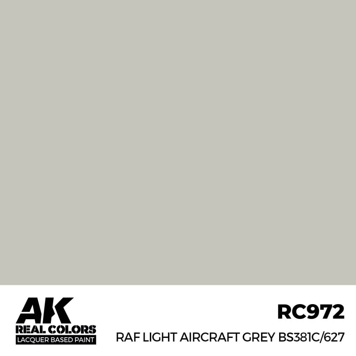 AK Interactive REAL COLORS Raf Light Aircraft Grey Bs381C/627 17 ml.