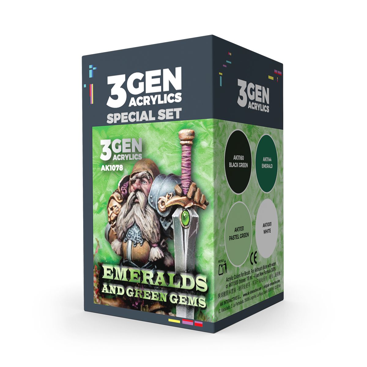 AK Interactive Wargame Color Set. Emeralds And Green Gems