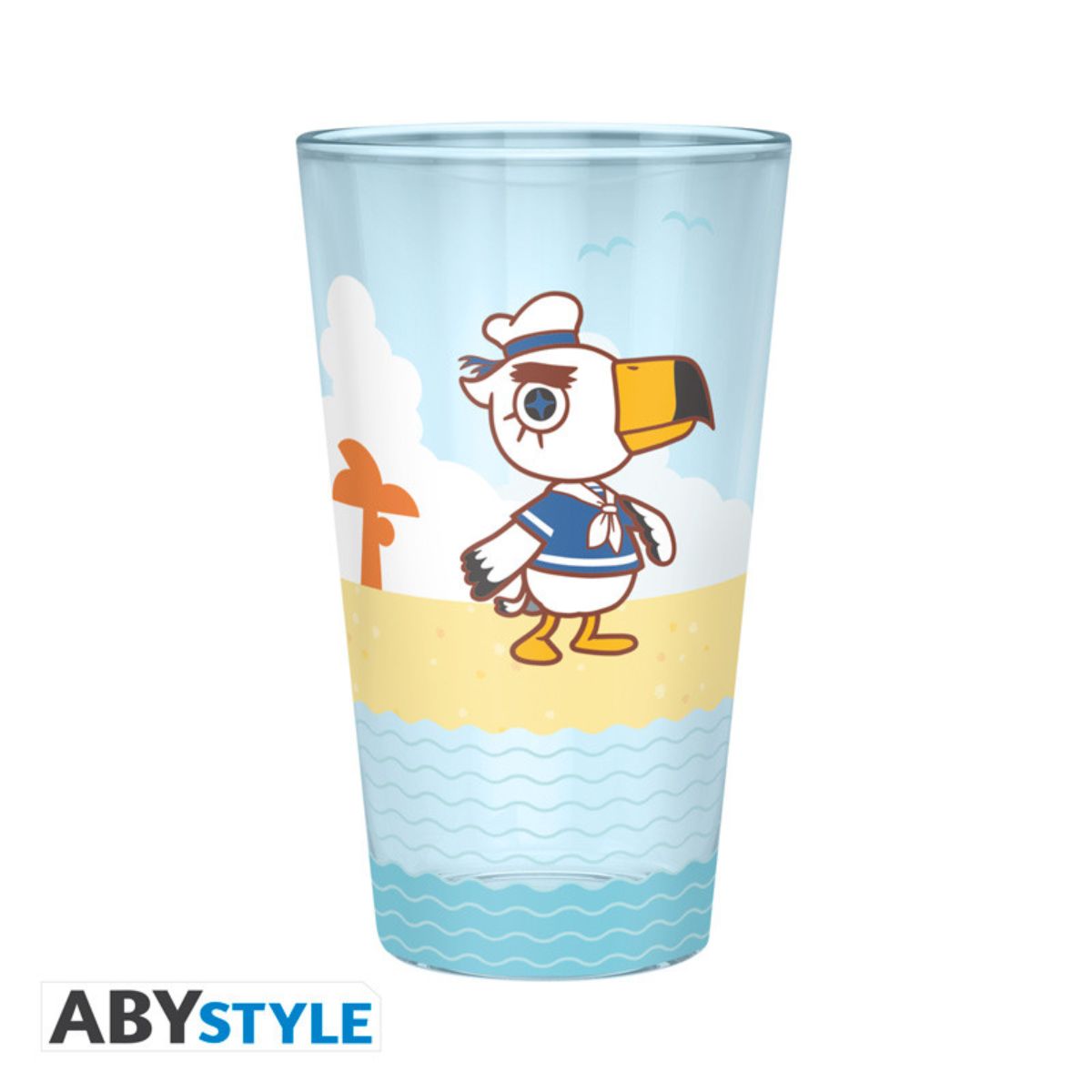 Animal Crossing Large Glass 400ml "Beach Characters"