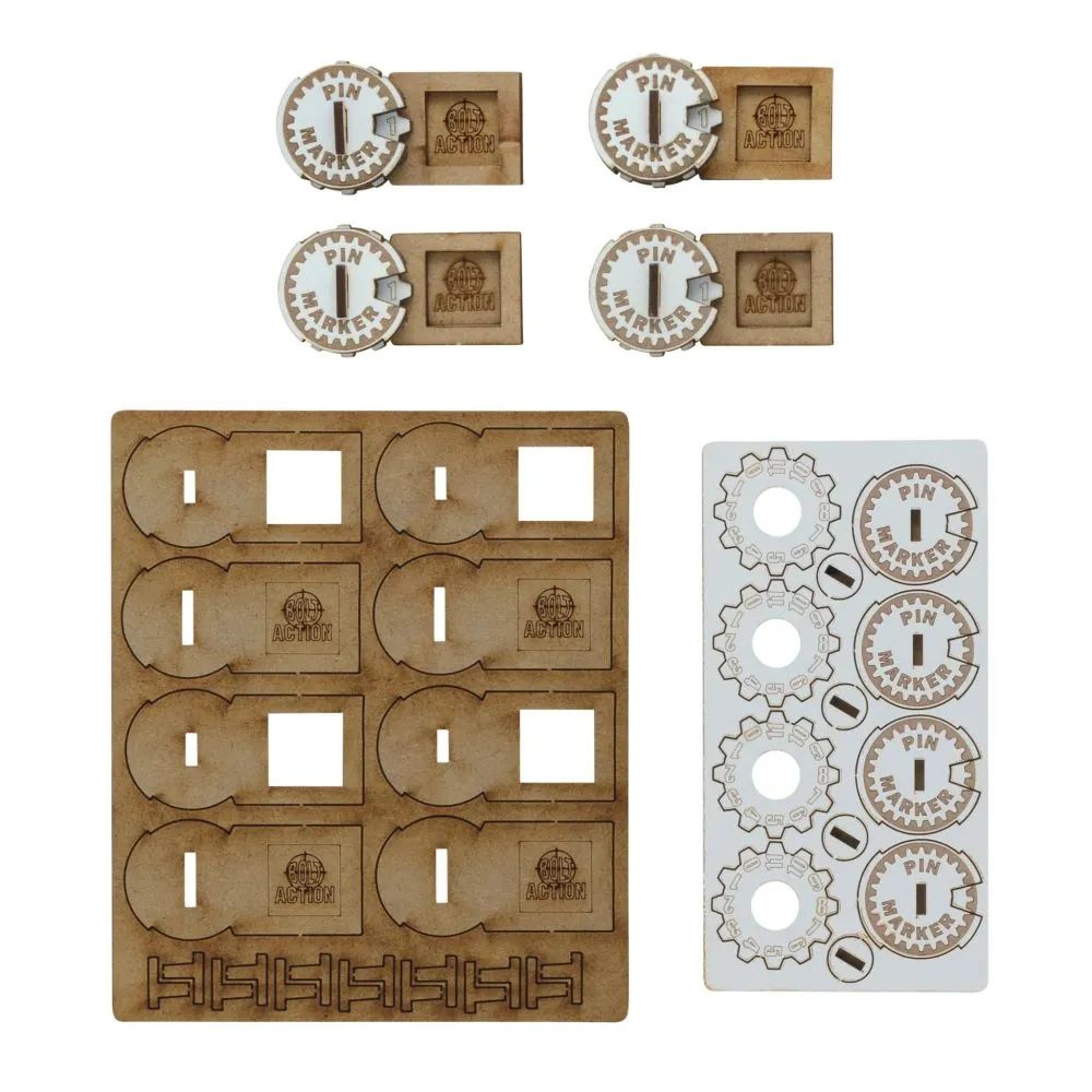 Bolt Action 3 Unit Pin Markers (4 Stück)