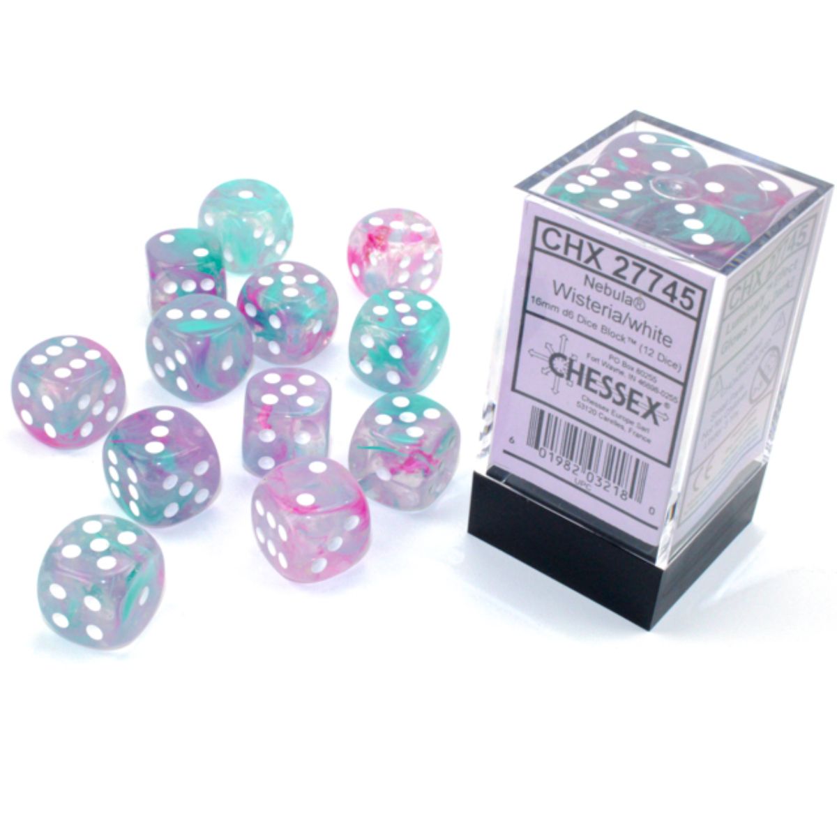Chessex 16mm D6-Würfel-Set (12) Velvet / Schwarz/Rot