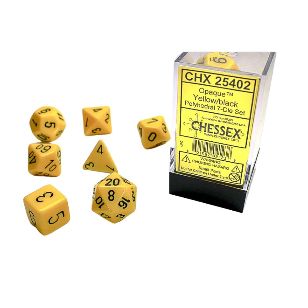 Chessex Polyhedral 7 Die Würfel-Set Translucent Smoke/Weiß