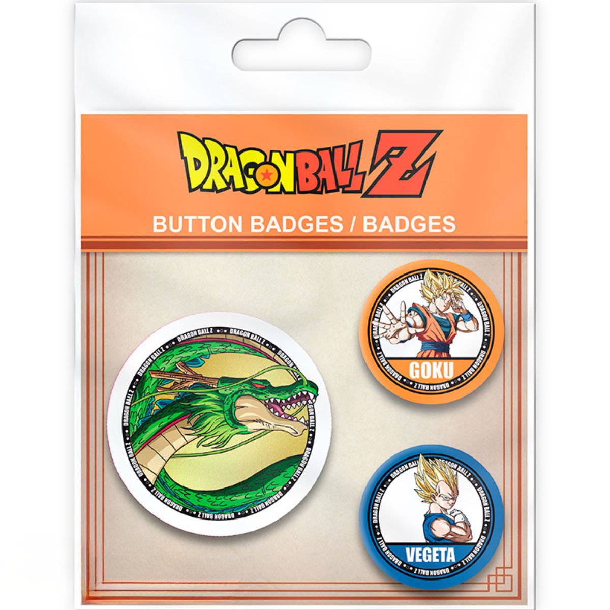 Dragon Ball Badge Pack Dbz/Goku, Vegeta & Shenron X4
