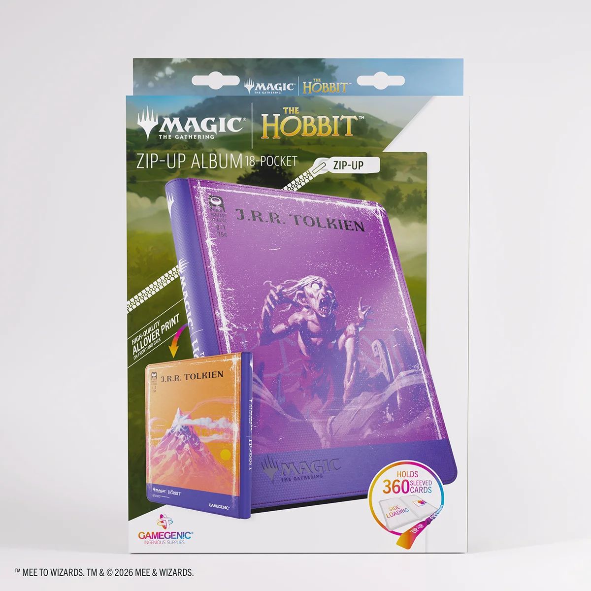 Gamegenic Magic: The Gathering The Hobbit Zip-Up Album 18-Pocket Gollum Riddle Master/The Lonely Mountain