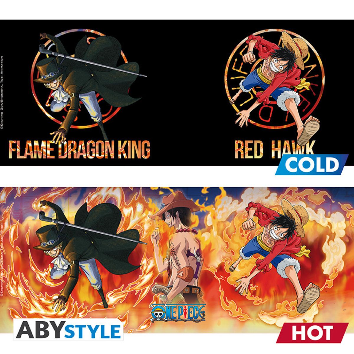 One Piece Mug Heat Change 460 ml Luffy & Sabo-Cardboard Box