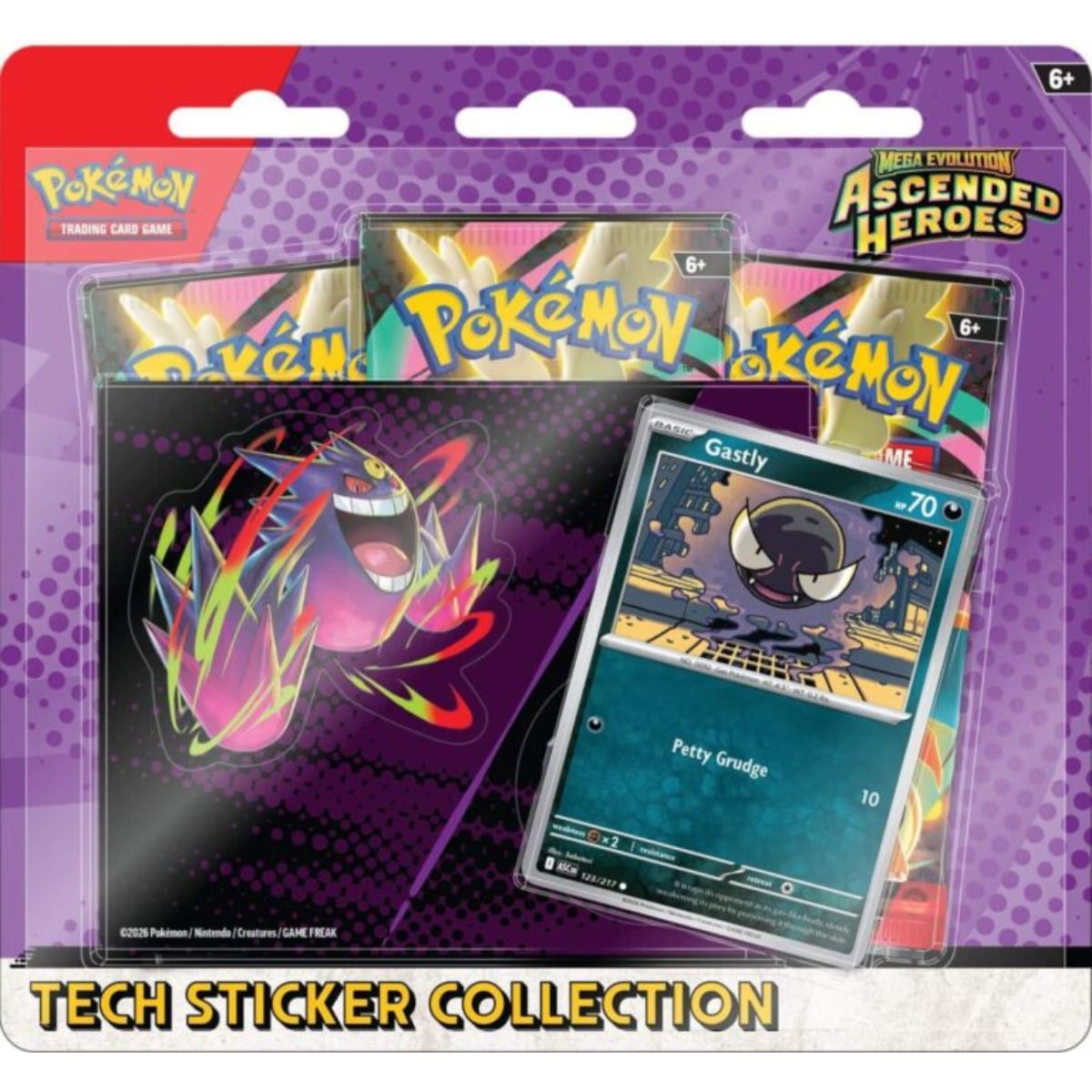 Pokémon Ascended Heroes Tech Sticker Collection Gastly Englisch