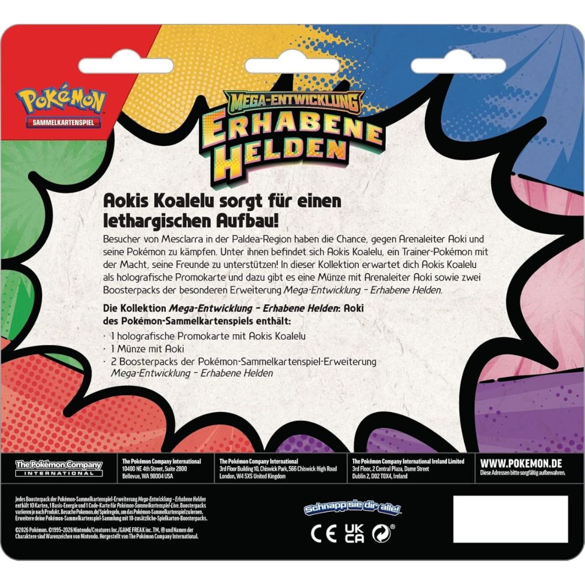 Pokémon Erhabene Helden 2-Pack-Blister Aokis Koalelu Deutsch