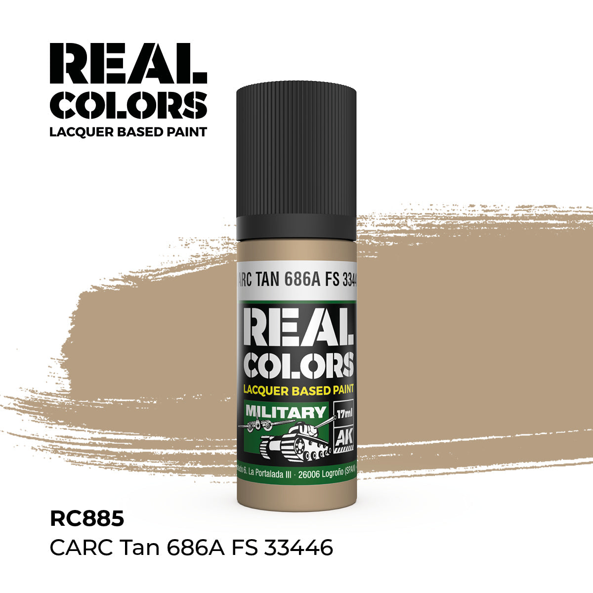 AK Interactive REAL COLORS Carc Tan 686A Fs 33446 17 ml.