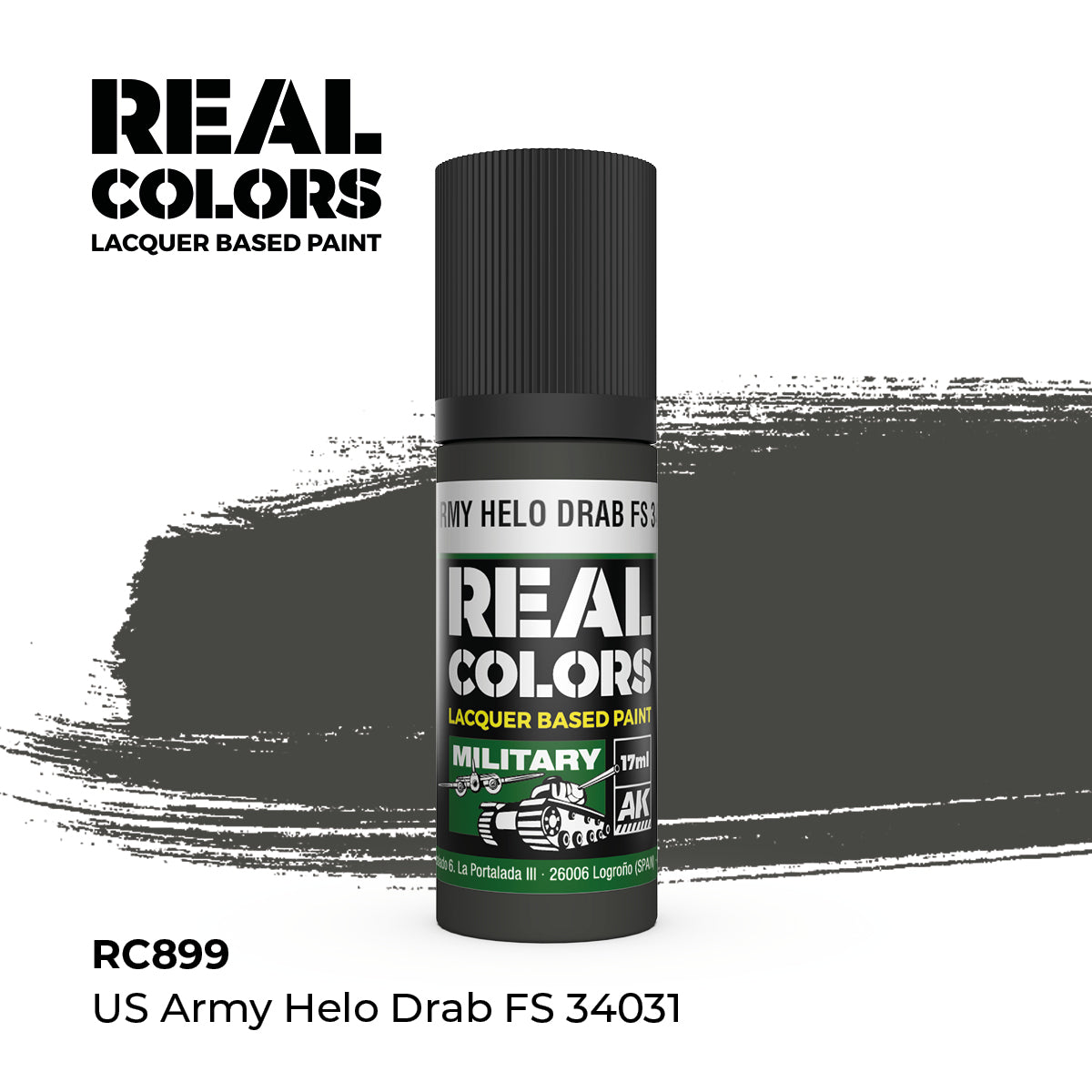 AK Interactive REAL COLORS Us Army Helo Drab Fs 34031 17 ml.
