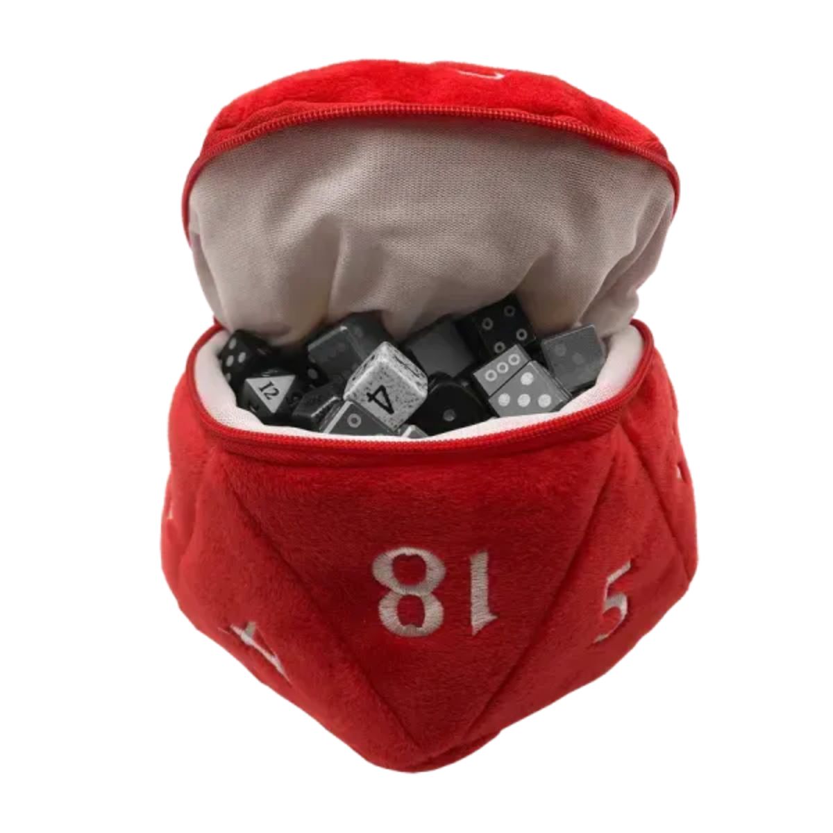 D20 Plush Dice Bag Red