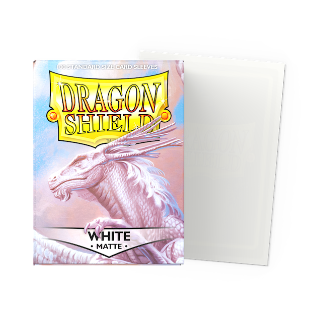 Dragon Shield Standard Size Matte Sleeves - White (100 Sleeves) Dragon Shield Standard Size Matte Sleeves - White (100 Sleeves)