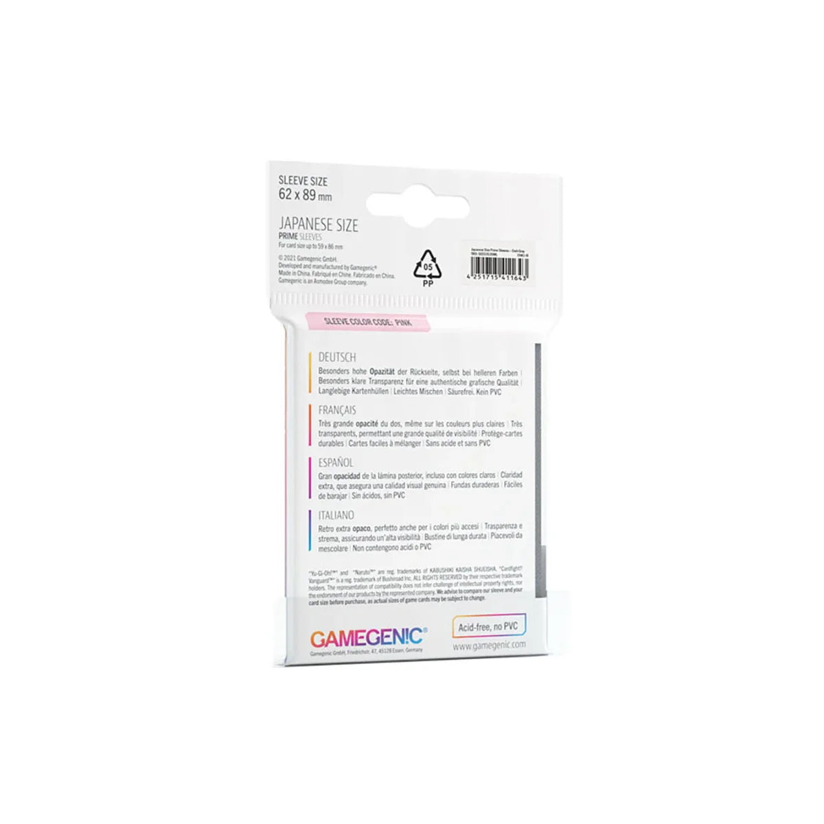 Gamegenic PRIME Japanese Sized Sleeves Grün