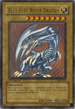 Blue-Eyes White Dragon (V.2) SDK-001 Ultra Rare Poor Englisch